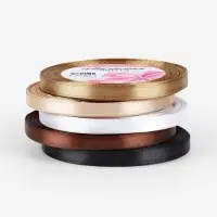 Атласная лента, набор 5 шт., 6 мм, 23&plusmn;1 м, бежевый, коричневый