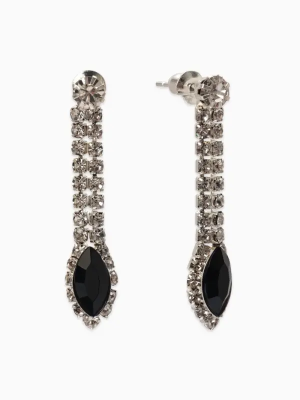 Набор 2 предмета: серьги, колье &laquo;Листопад&raquo;, ромб, чёрно-белый в серебре, 45 см