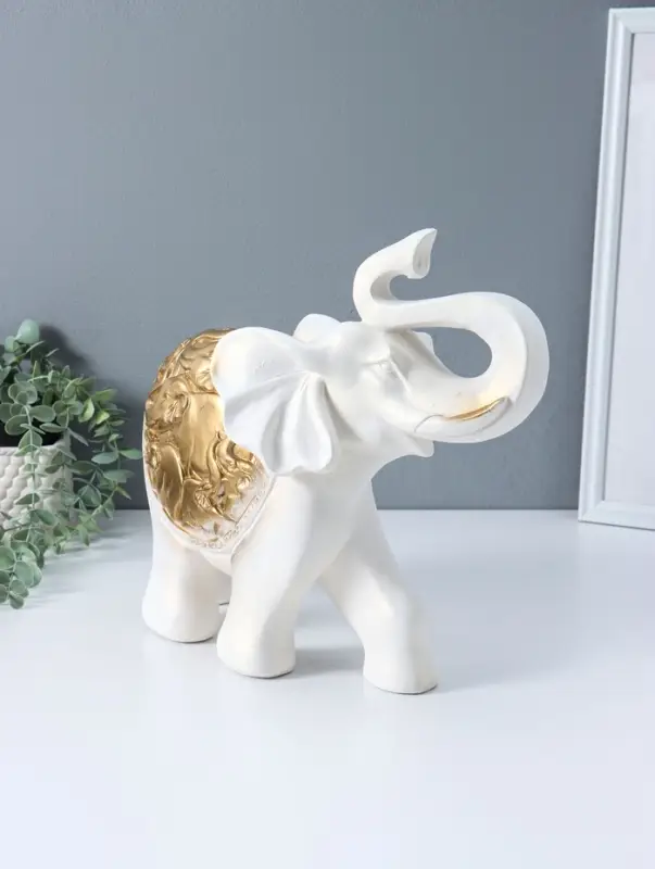 Копилка для денег &laquo;Слон сафари&raquo;, белый с золотом, 30&times;35&times;17 см