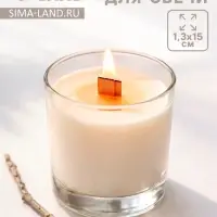 Фитиль для свечи дерево с металлическим держателем 1,3х15 см