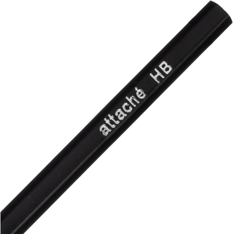 Карандаш чернографитный Attache плаcтик,б/ласт,HB,черн.корп,6шт/уп