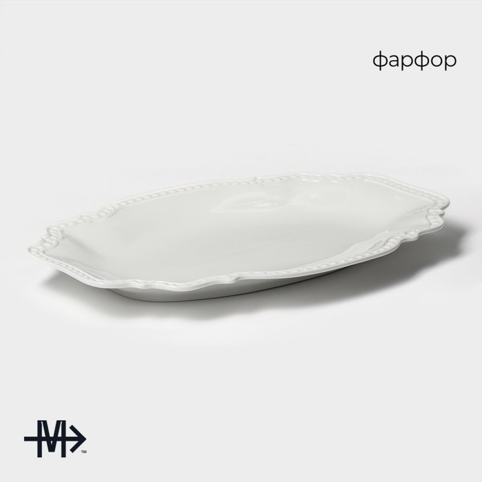 Блюдо фарфоровое овальное Magistro «Сюита», 35,5×23,5 см, цвет белый Блюдо фарфоровое овальное Magistro «Сюита», 35,5×23,5 см, цвет белый
