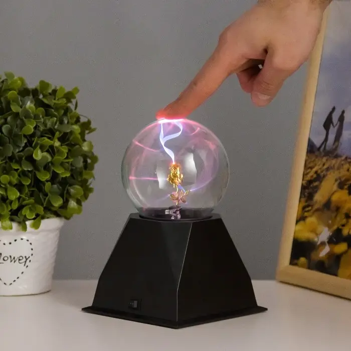 Плазменный шар "Роза золотая" 21х14х10 см RISALUX Плазменный шар "Роза золотая" 21х14х10 см RISALUX