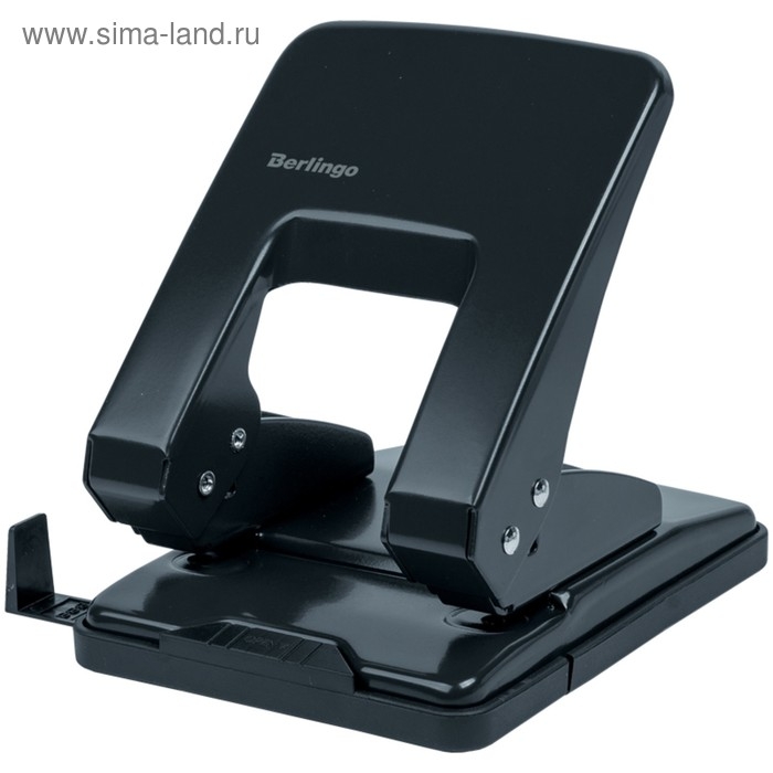 Дырокол металлический 40 листов, Berlingo, с линейкой, чёрный Дырокол металлический 40 листов, Berlingo, с линейкой, чёрный