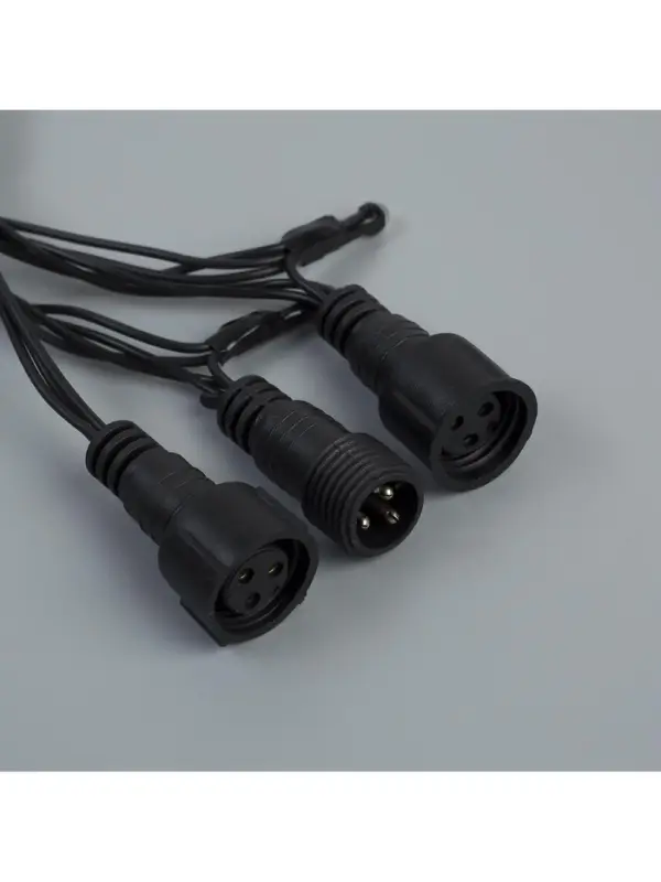 Гирлянда &laquo;Нить&raquo; 10 м, IP44, УМС, тёмная нить, 100 LED, свечение белое, мерцание белым, 220 В