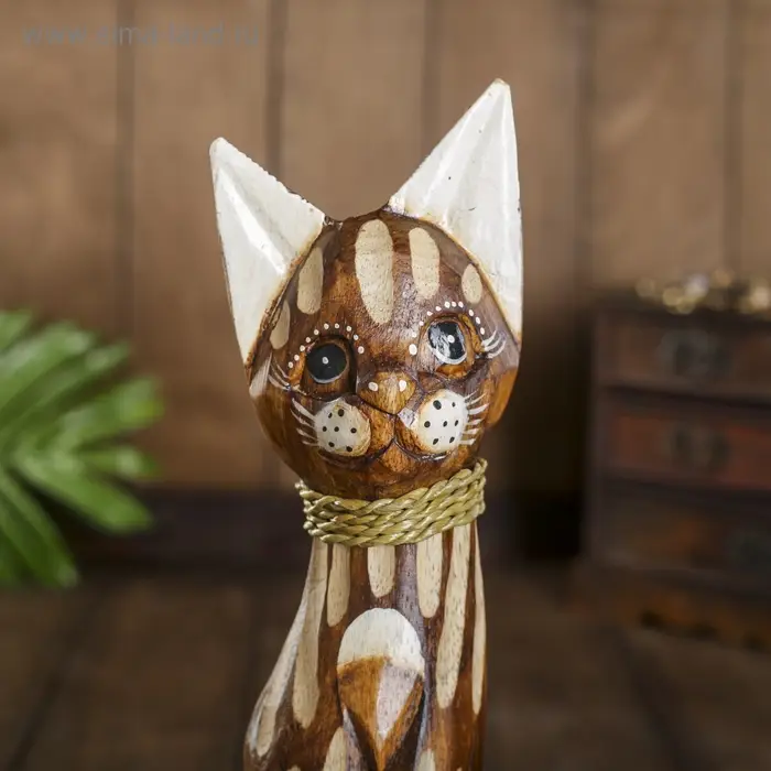 Сувенир дерево  Сувенир дерево "Коричневая кошка" 4,5х9х30 см