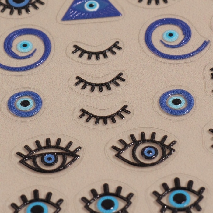 Наклейки для ногтей «Взгляд», объёмные, разноцветные Наклейки для ногтей «Взгляд», объёмные, разноцветные