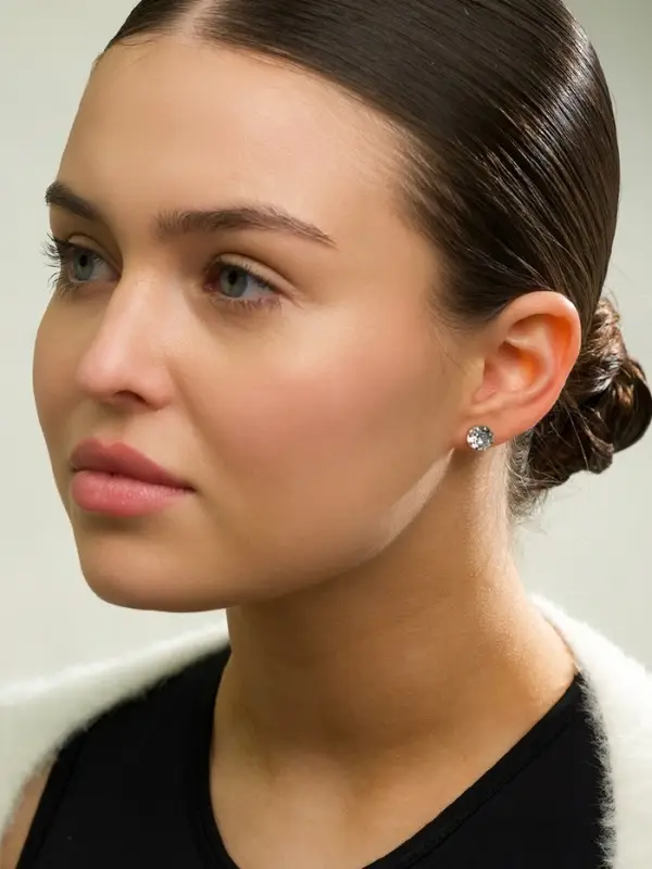 Серьги пусеты 6 пар &laquo;Романтика&raquo; круги, белые в серебре