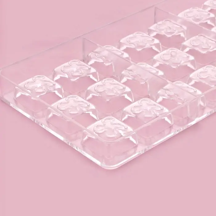 Форма для конфет и шоколада KONFINETTA &laquo;Клевер&raquo;, 27.5&times;17.5&times;2.5 см, 21 ячейка 2.5&times;2.5&times;1 см, пластик, прозрачная