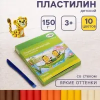 Пластилин мягкий (восковой) Гамма &laquo;Пчёлка&raquo;, 10 цветов, 150 г, со стеком, картонная коробка
