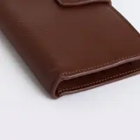 Портмоне мужское, на магните, три отделения, коричневое
