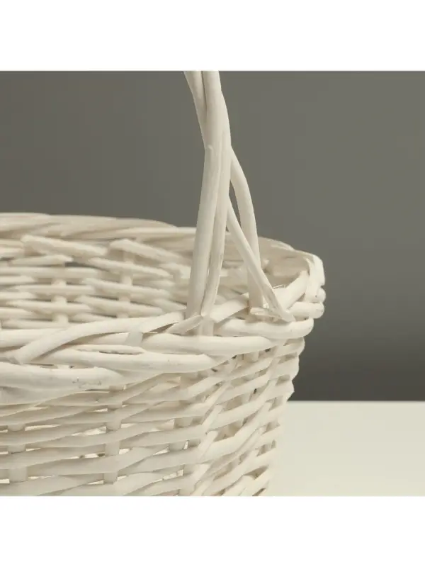 Набор корзин из 3 шт, 35х35х14/35 см, 30х30х12,5/30 см, 25х25х11/25 см, белый, ива