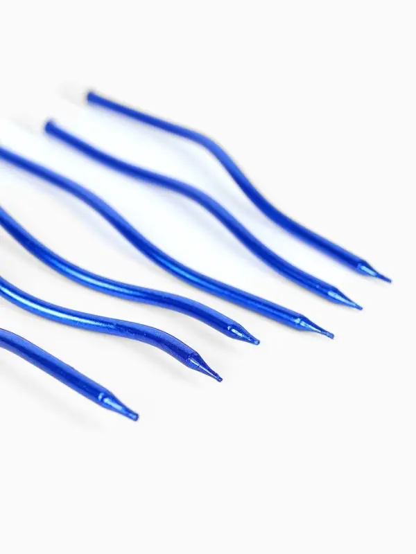 Свечи для торта &laquo;Серпантин&raquo;, 6 шт, синие