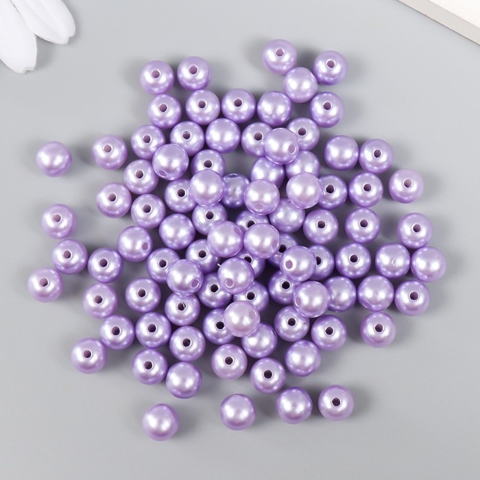 Набор бусин Набор бусин "Рукоделие" пластик, диаметр 8 мм, 25 гр, сиреневый