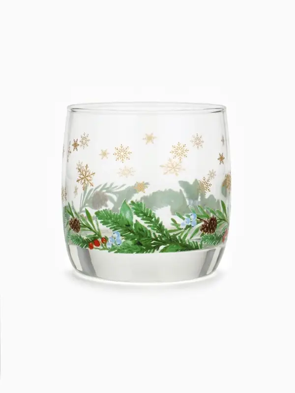 Стакан новогодний &laquo;Зимний букет&raquo;, 310 мл, золотая деколь