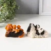 Сувенир полистоун "Собаки с щенками" набор 2 шт 5,5х9,5х5,5 см