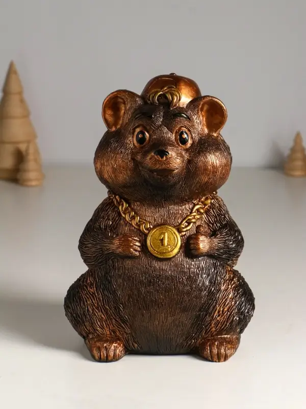 Копилка Копилка "Хомяк в кепке" 20 см, бронзовый