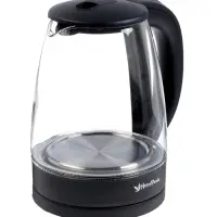 Чайник электрический Happy panda HP-2701BK, стекло, 1.8 л, 1800 Вт, чёрный
