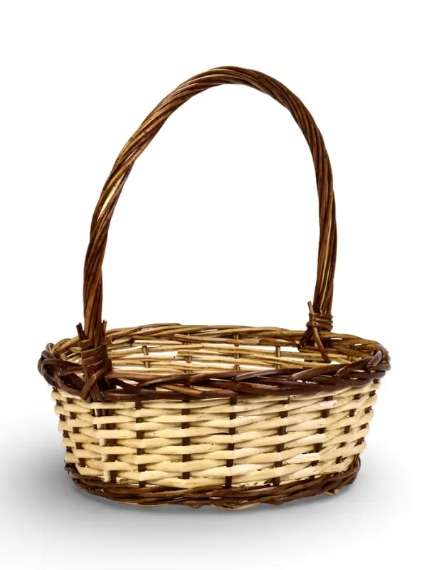 Набор корзин 3 шт ИВА 40x40x16 34х34x14 30х30x12 см ПЛЕТ ручка h=20/18/16 см корич