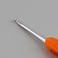 Крючок для вязания, двусторонний, с силиконовой ручкой, d=3/4 мм, 13.5 см, оранжевый