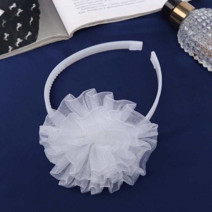 Ободок для волос  Ободок для волос "Школьница" облачко, d 10 см, белый