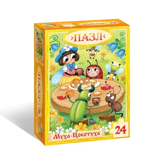 Пазл Пазл "Муха-Цокотуха", Корней Чуковский, 24 элемента