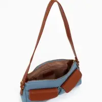 Сумка женская багет TEXTURA на молнии, 27&times;8&times;13 см, джинсовая, голубая