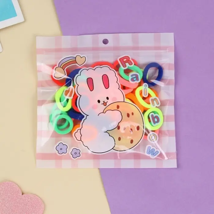 Резинка для волос  Резинка для волос "Хорошие пожелания" (набор 50 шт) зайка колор, 2 см, микс