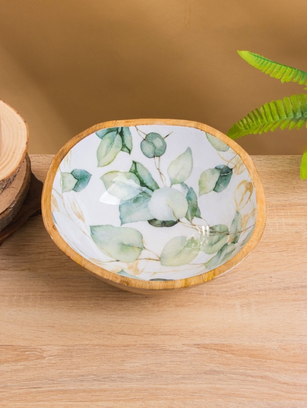 Салатник "Листья" дерево манго 23х23х10,5 см