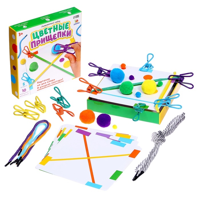 Развивающий набор «Цветные прищепки», 3+ Развивающий набор «Цветные прищепки», 3+