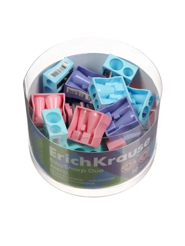 Точилка 2 отверстия ErichKrause EasySharp Duo Pastel, микс