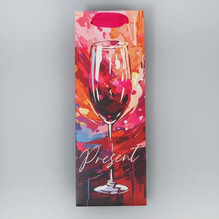 Пакет подарочный под бутылку, упаковка, «Бокал счастья», 9 х 25 х 8.5 см Пакет подарочный под бутылку, упаковка, «Бокал счастья», 9 х 25 х 8.5 см