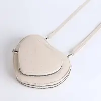 Сумка женская кросс-боди на молнии, в форме сердца, 20&times;5&times;16 см, белая