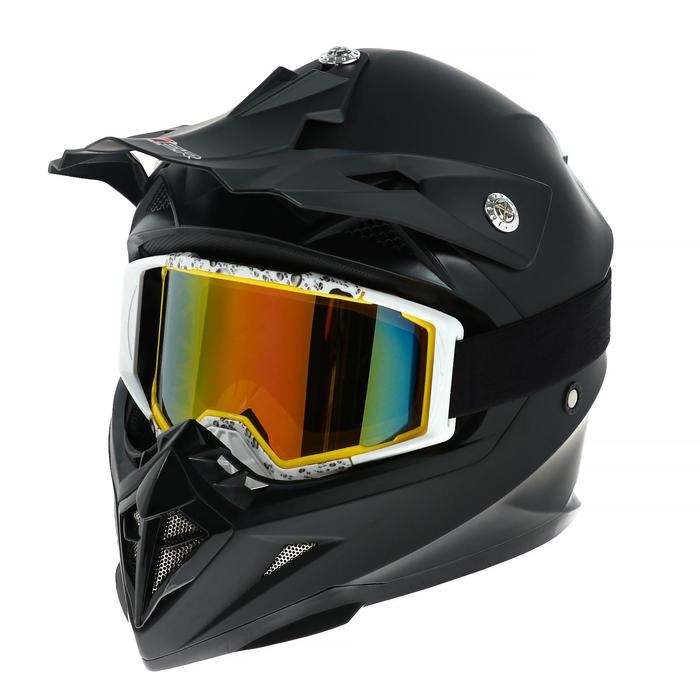 Очки-маска для езды на мототехнике, стекло зеркальное, цвет белый-желтый, ОМ-8 Очки-маска для езды на мототехнике, стекло зеркальное, цвет белый-желтый, ОМ-8