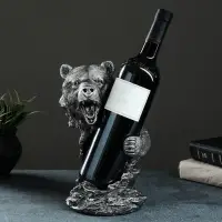 Подставка для бутылки &laquo;Медведь&raquo;, 25&times;14&times;15 см, сталь
