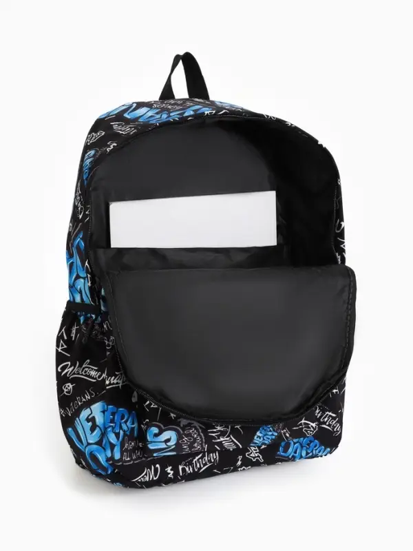 Рюкзак школьный, 3 кармана, 1 отделение, 30&times;13&times;42 см, синий