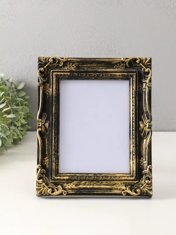 Фоторамка пластик 15х20 см "Узорная" тёмное золото 19х23,8 см