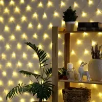 Гирлянда &laquo;Сеть&raquo; 1.6&times;1.6 м, IP20, прозрачная нить, 144 LED, свечение тёплое белое, 8 режимов, 220 В