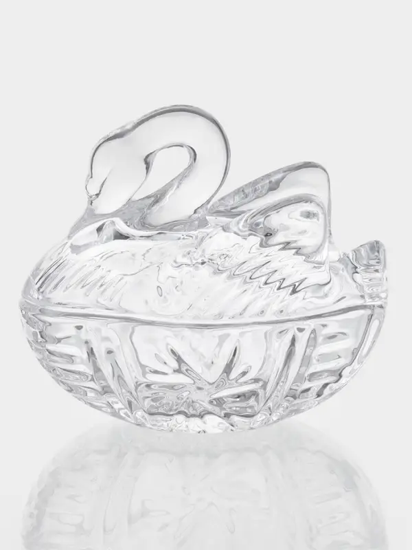 Икорница стеклянная  Икорница стеклянная "Лебедь" 13,5х8,7х13 см, прозрачная