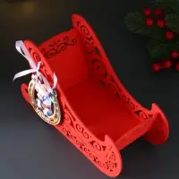 Шкатулка "Сани" с магнитом, 23х10х14 см, красный