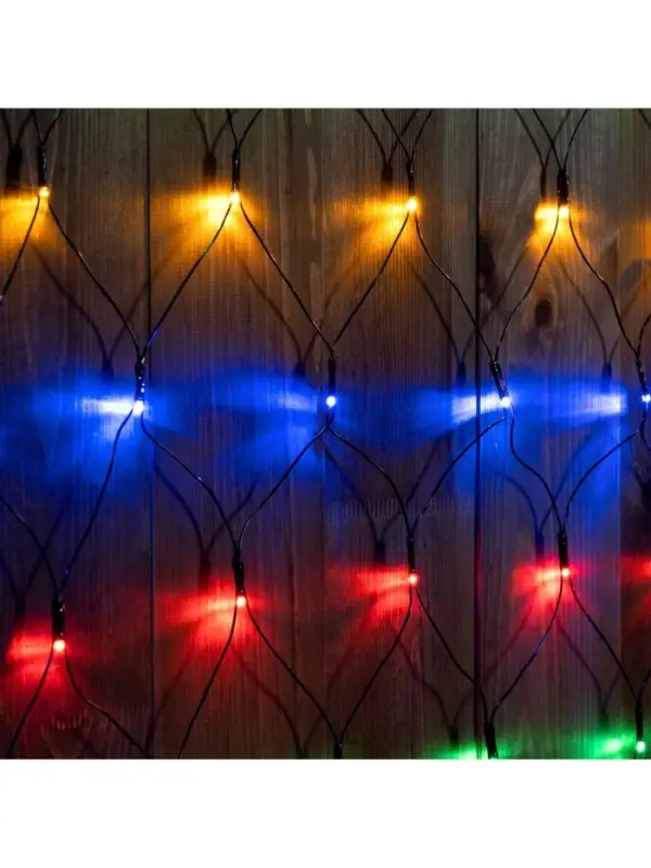 Гирлянда &laquo;Сеть&raquo; 2&times;3 м, IP44, УМС, тёмная нить, 384 LED, свечение мульти, 220 В