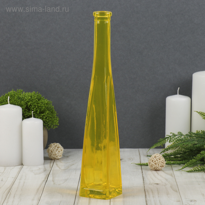 Ваза Ваза "Стрелка" четырехгранная, желтая 29х5,5х5,5 см, V=0,2л (1560)