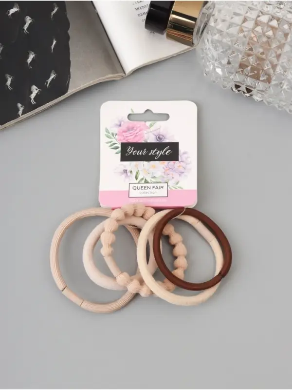 Резинка для волос Резинка для волос "Спорт люкс" (набор 5 шт) классика, бежевый