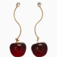 Серьги "Черешня", цвет бордовый в золоте Серьги "Черешня", цвет бордовый в золоте