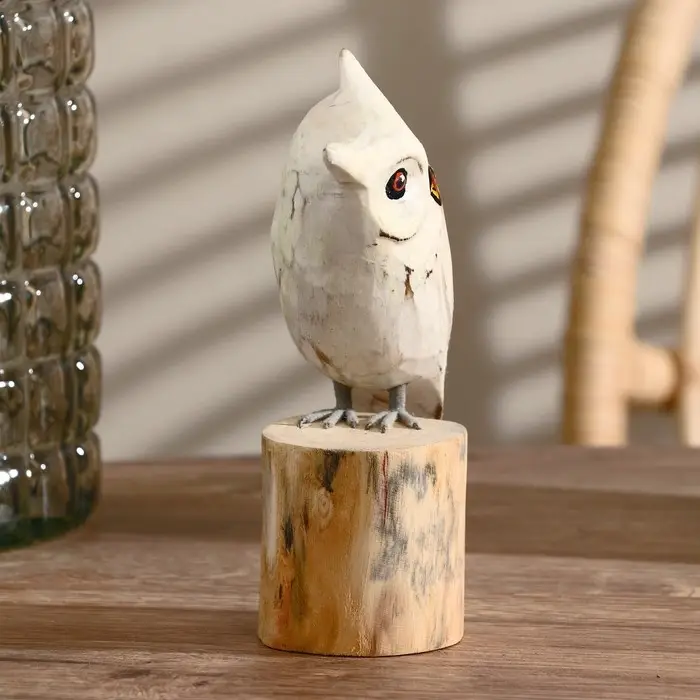 Cувенир «Совушка на пеньке», 18 см, дерево