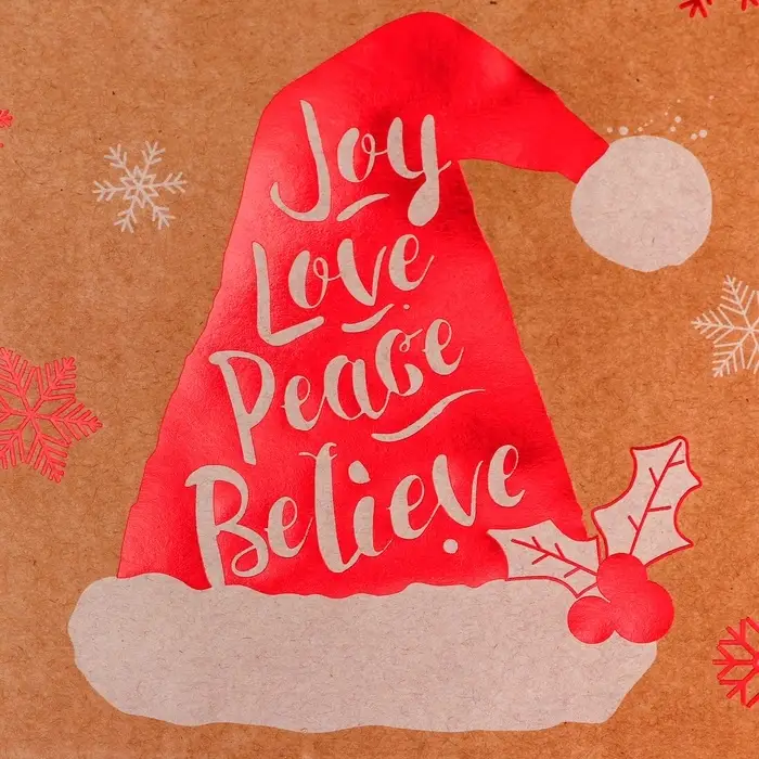 Пакет крафт с тиснением, круглая ручка, «Колпак» 15×21×8 см, 120 г Пакет крафт с тиснением, круглая ручка, «Колпак» 15×21×8 см, 120 г