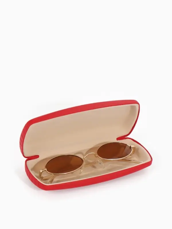 Футляр для очков на хлопушке, размер 16&times;6.5&times;3.5 см, красный