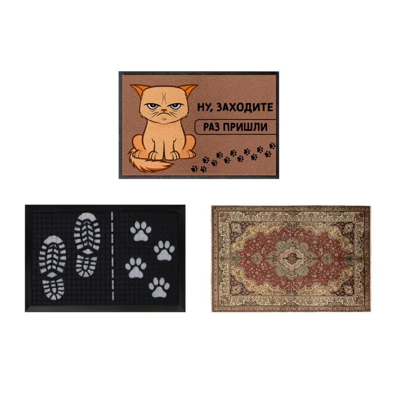 Коврик придверный тм VETTA Торин, 38х58см, полиэстер, 3 дизайна
