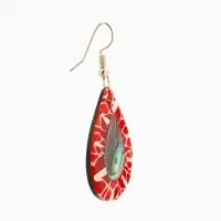Серьги &laquo;Капельки&raquo;, 5.5&times;2 см, ракушка, красные
