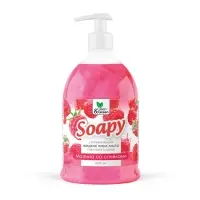 Крем-мыло жидкое с перламутром "Soapy" малина со сливк. увл. с дозатор. 1000 мл. Clean&Green CG8305